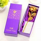 24k Gold-Plated Artificial Rose with Gift Box - Elegant Red Rose (10 Inches)