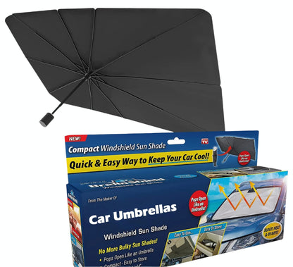 Foldable Windshield Umbrella Sun Shade Cover - Automotive Front Sunshade with Heat Insulation Shield (Fits Various Models)