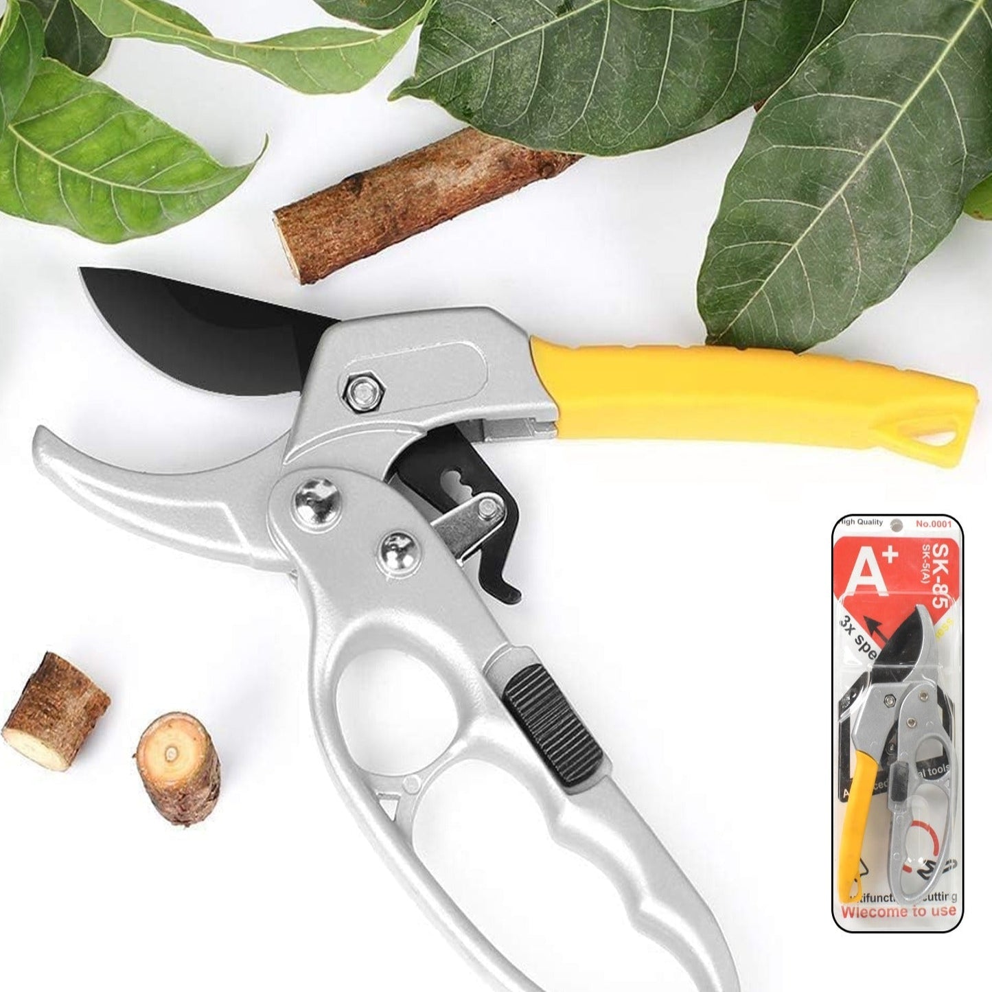 Pruning Shears - Enhanced Garden Shears with Ergonomic Labour-Saving Handle (200 MM / 1 Pc)