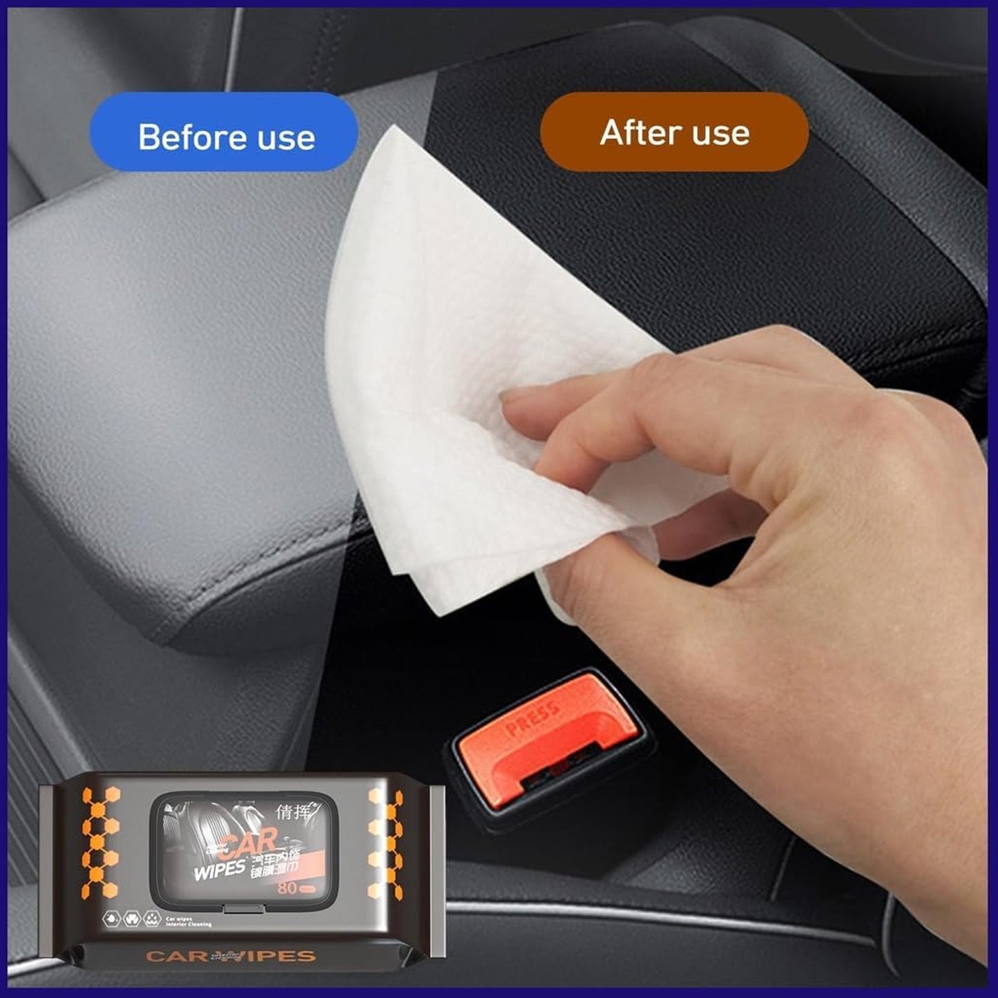 Premium Car Dashboard Scratch Remover Tissues – 80 Pcs Set"