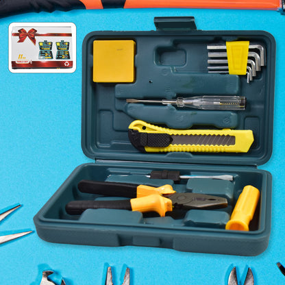 Multi Functional Hardware Tool Set - Small Hand Tool Set Household Combination Electrician Toolbox (11 Pcs Set)