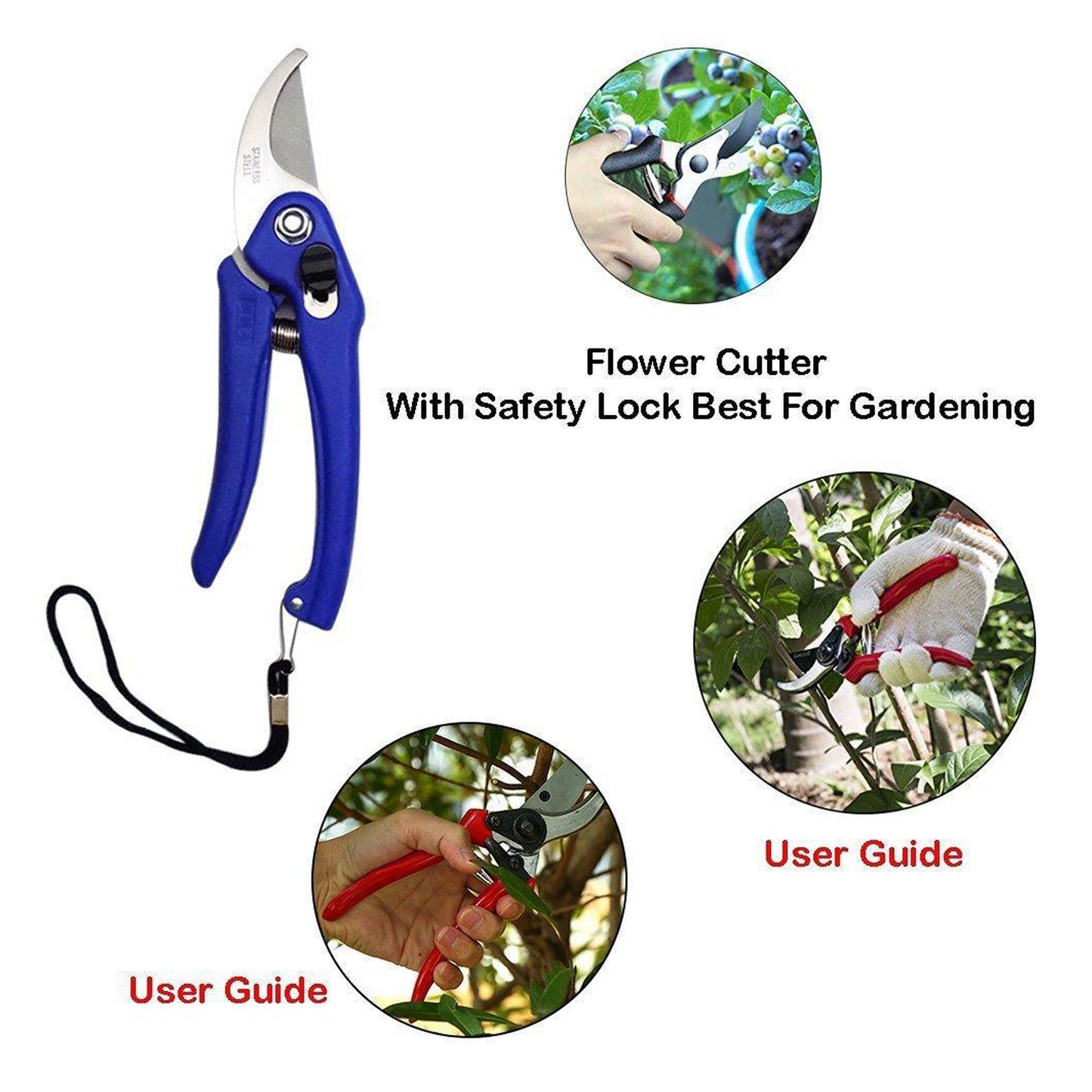 Garden Shears Pruners | Precision Scissors for Cutting Branches, Flowers, Leaves, and Pruning Seeds