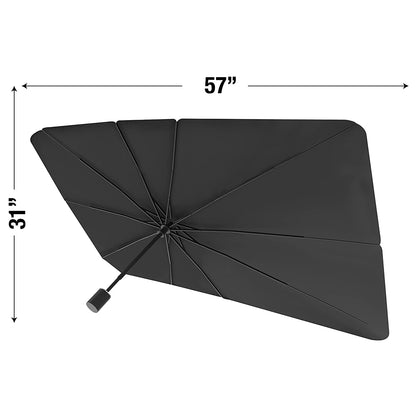 Foldable Windshield Umbrella Sun Shade Cover - Automotive Front Sunshade with Heat Insulation Shield (Fits Various Models)