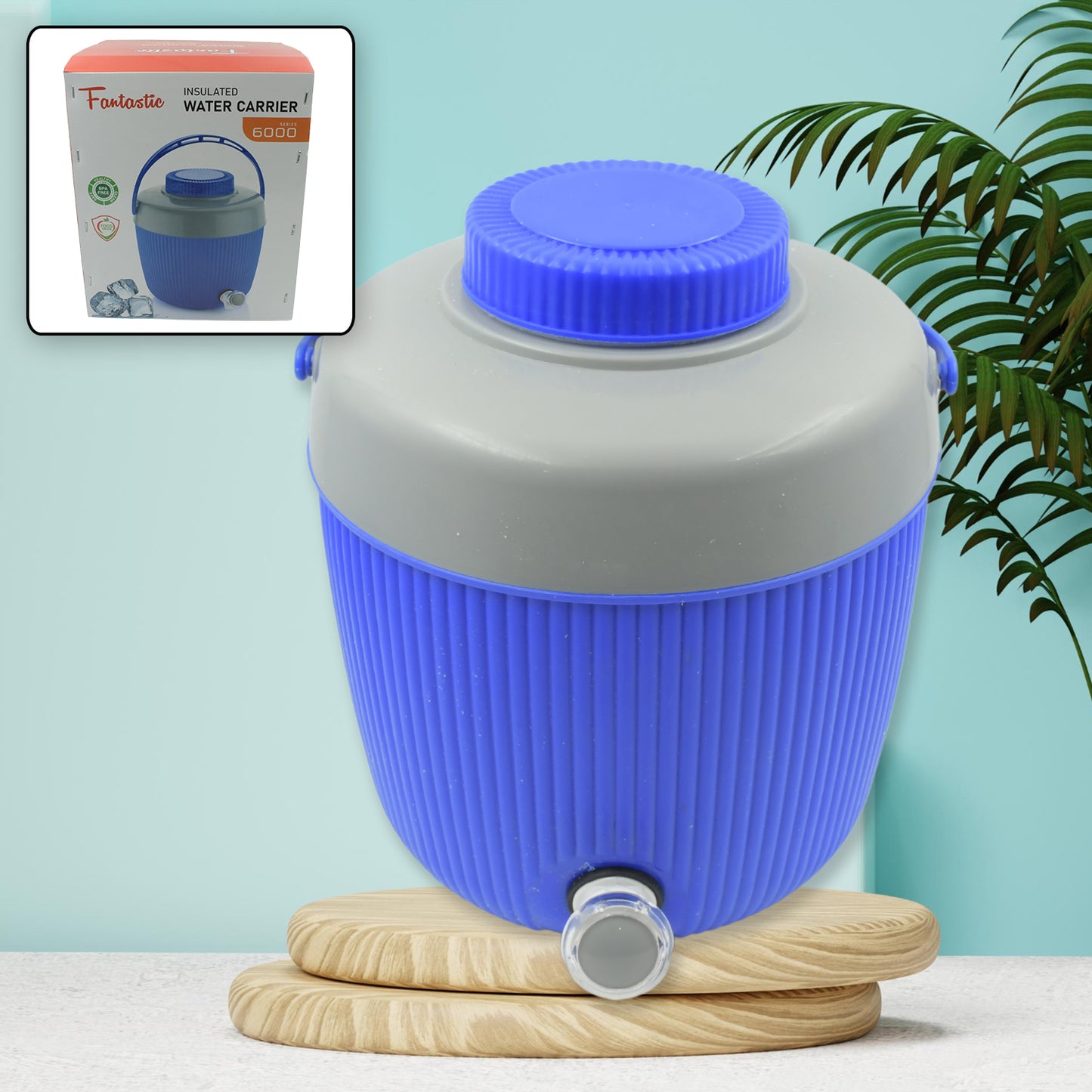 Heavy-Duty Insulated Plastic Water Jug for Home and Travel (6000 mL)