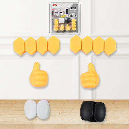 Stick'N'Clip: Adhesive Cable Hooks for Desktop (6 Pcs)