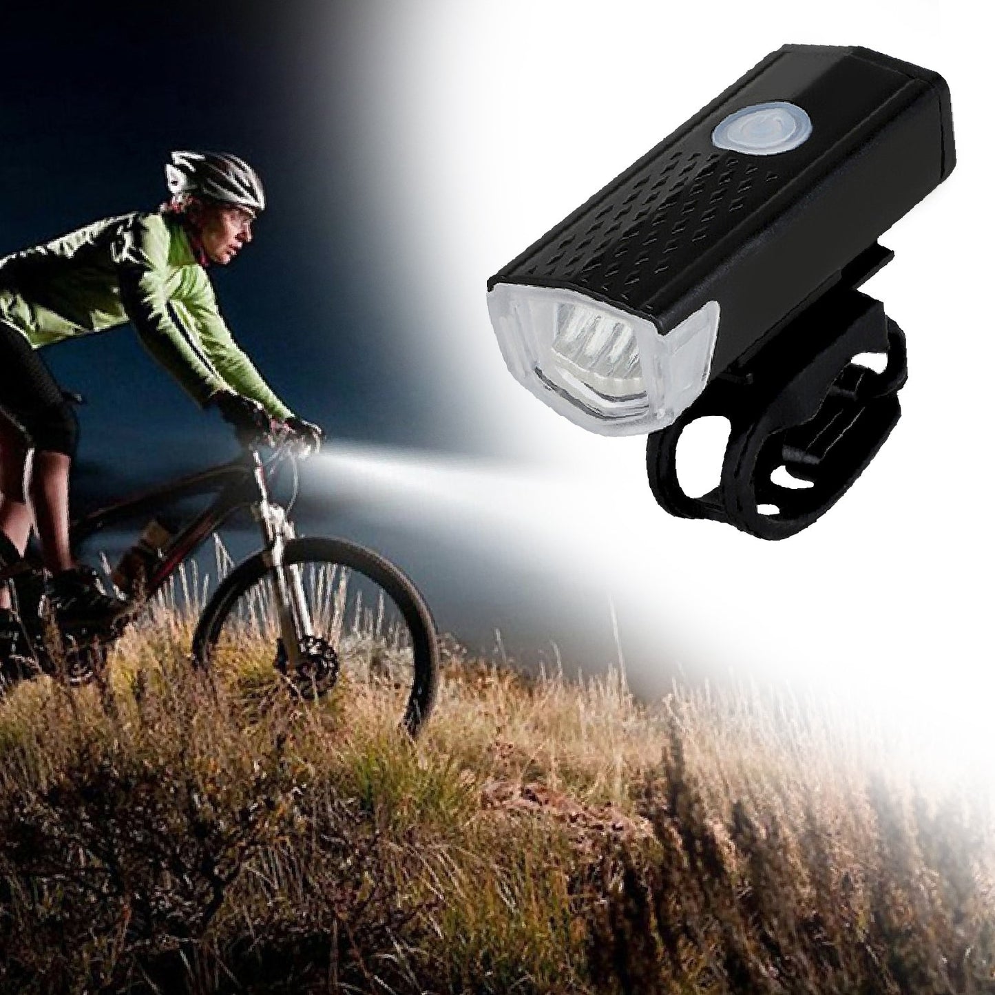 USB Rechargeable Bicycle Light Set – 400 Lumen Super Bright Headlight Front Lights