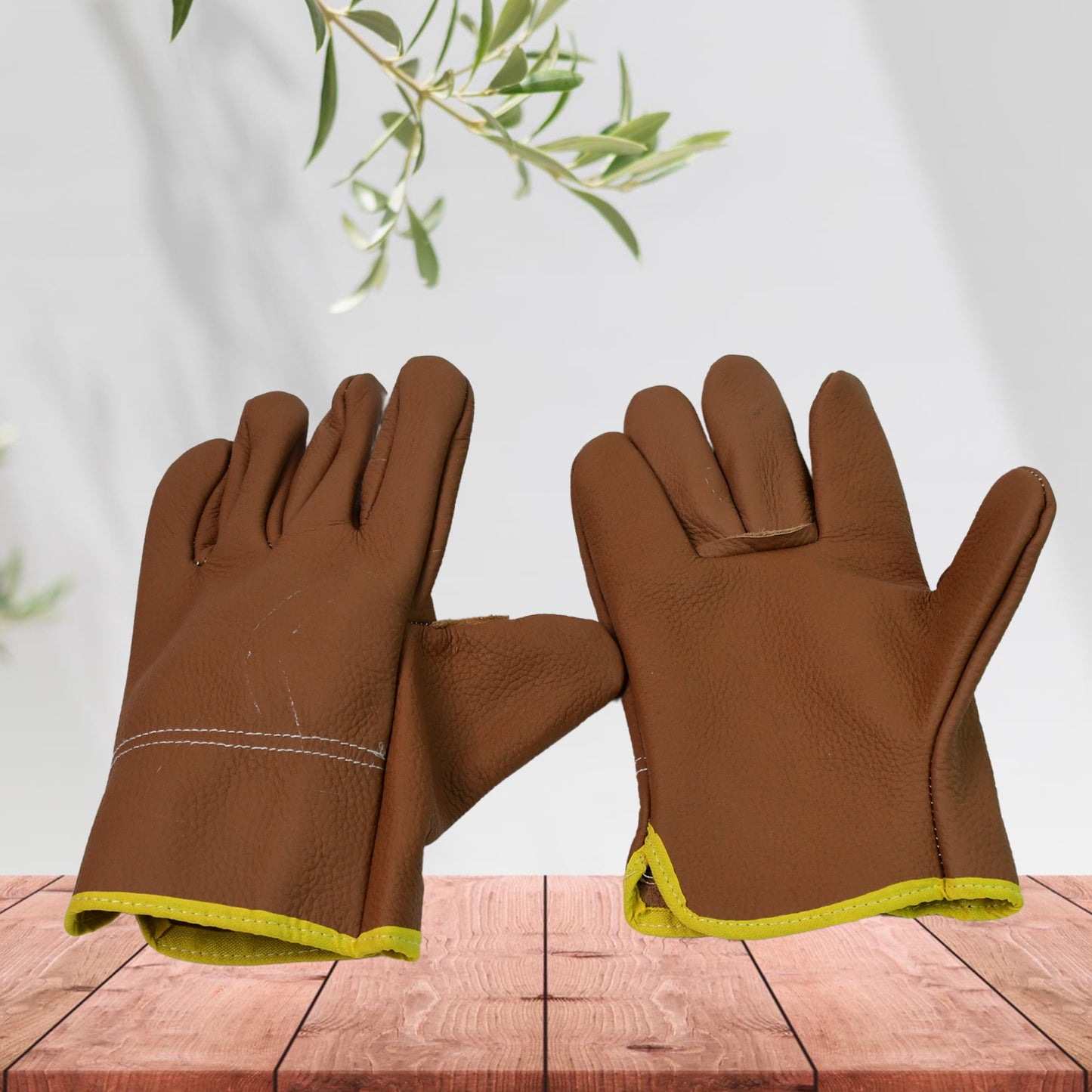 Gardening Gloves - Leather Safety Gloves for Heavy Duty Construction (1 Pair)