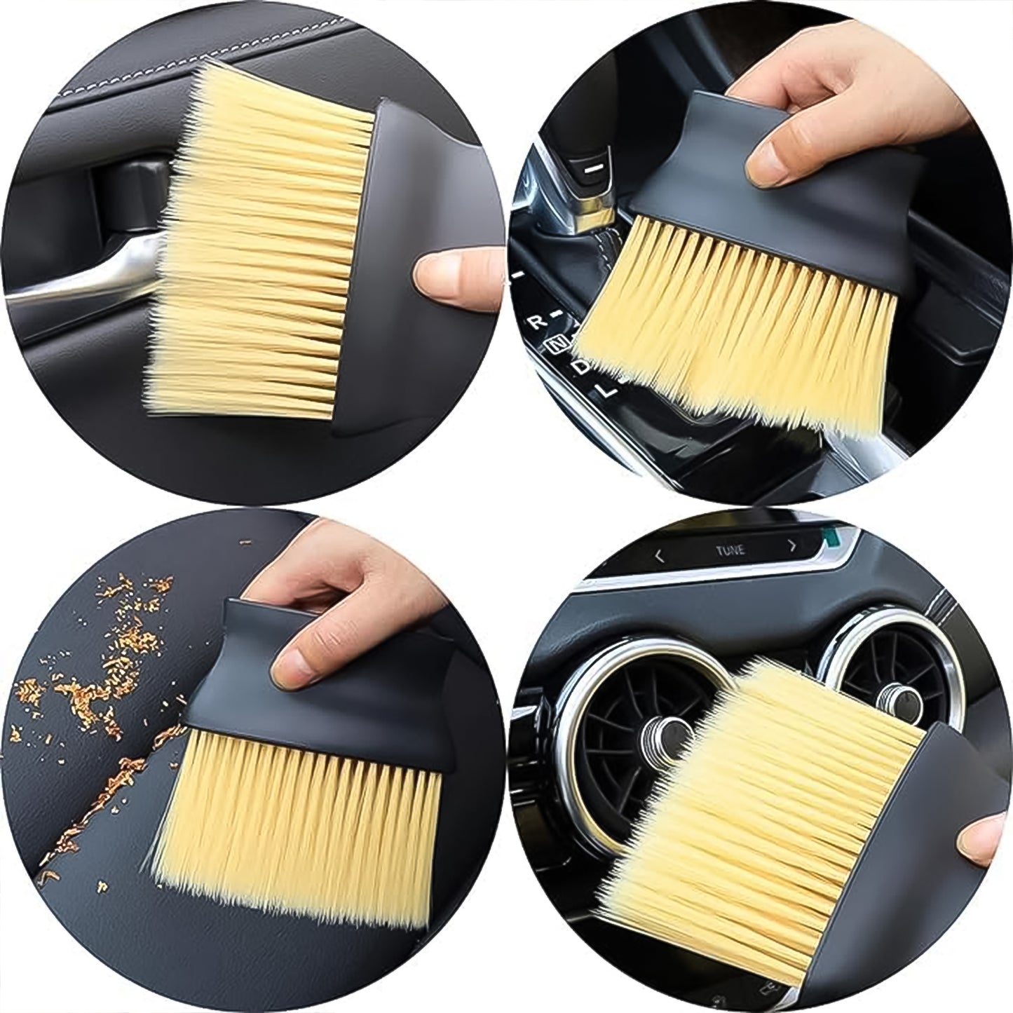 Soft Bristle Car Air Conditioner Cleaner Brush - 1 Pc