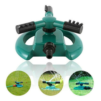 Garden Hose Water Sprinkler | 360° Rotating 3-Arm Design