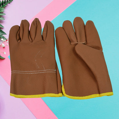 Gardening Gloves - Leather Safety Gloves for Heavy Duty Construction (1 Pair)