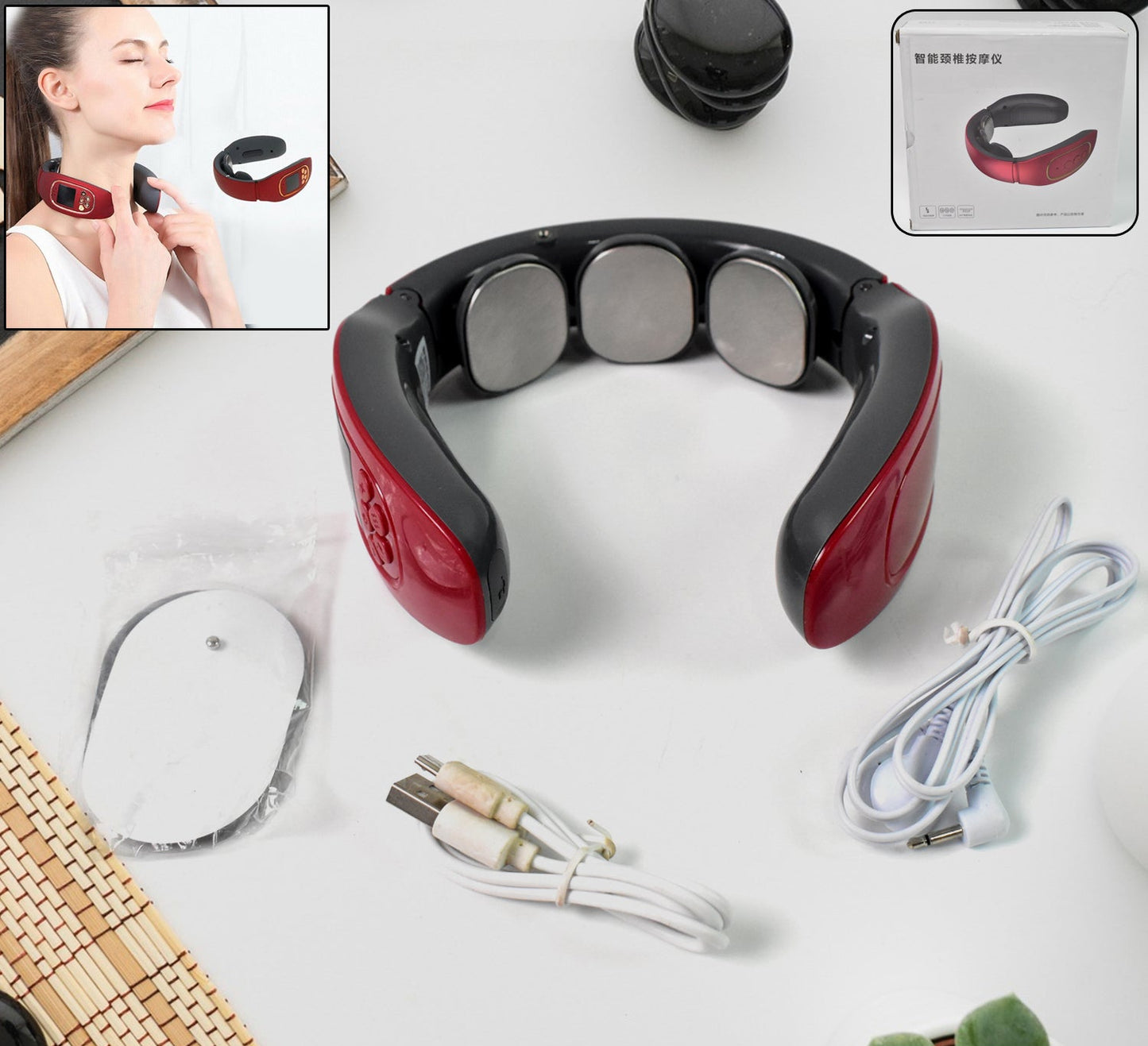 Smart Electric Pulse Massager – 3 Heads for Comprehensive Neck and Back Relief