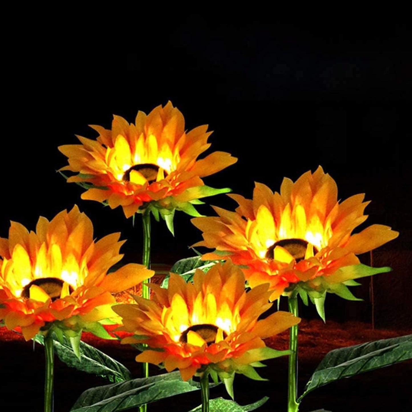 Simulation Sunflower LED Lights for Garden - Solar-Powered (4 Pcs)