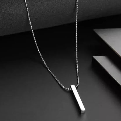 Sleek Minimalism: Stainless Steel Stick Necklace (1 Pc)