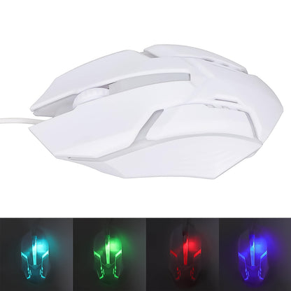 Colorful Lighting, 1200 DPI-USB Wired Ergonomic Gaming Mouse (1 Pc / White)