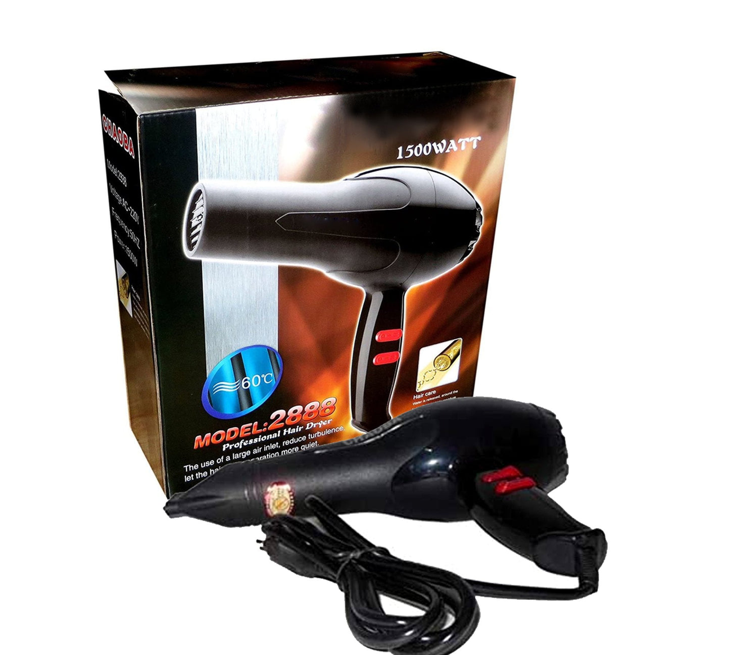 Nirvani 1500 Watt Professional Hair Dryer 2888 (Black)