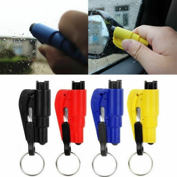 Small 2-in-1 Emergency Safety Tool - Keychain Cutter for Glass Breaking & Seat Belts