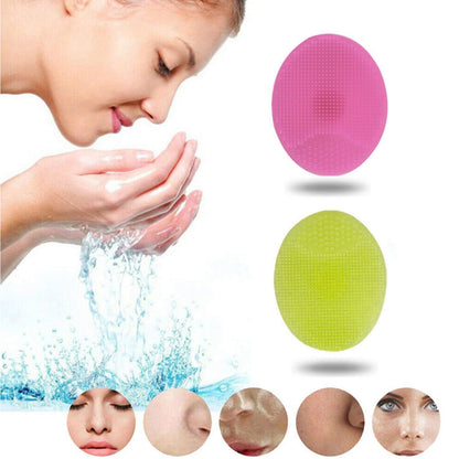 Bath &amp; Facial Cleansing Brush Set - Soft Silicone Face Scrubber (2 Pc Set)