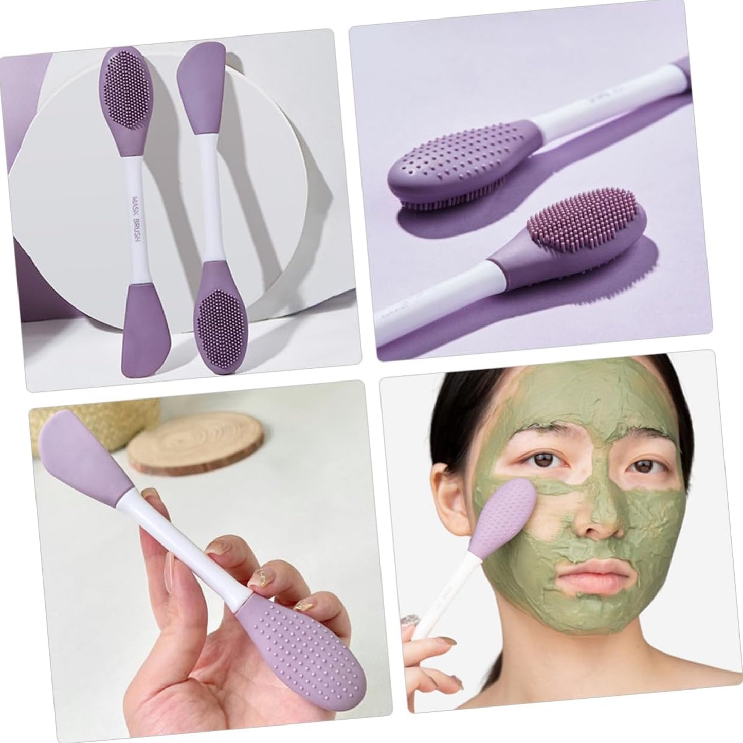 Silicone Facial Scrub and Mud Mask Applicator – Dual-Headed Beauty Tool