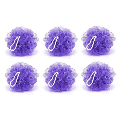 Bath Shower Loofah Sponge Pouf - Body Scrubber (Pack of 6)