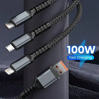 Super Fast Charging Cable 100w-3-in-1