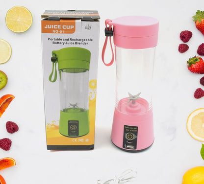 Portable USB Electric Juicer – 6 Blades, Perfect Protein Shaker for Smoothies & Juice, Rechargeable & Compact