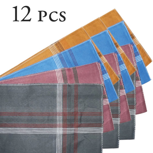 Mens King Size Formal Handkerchiefs For Office Use - Pack Of 12