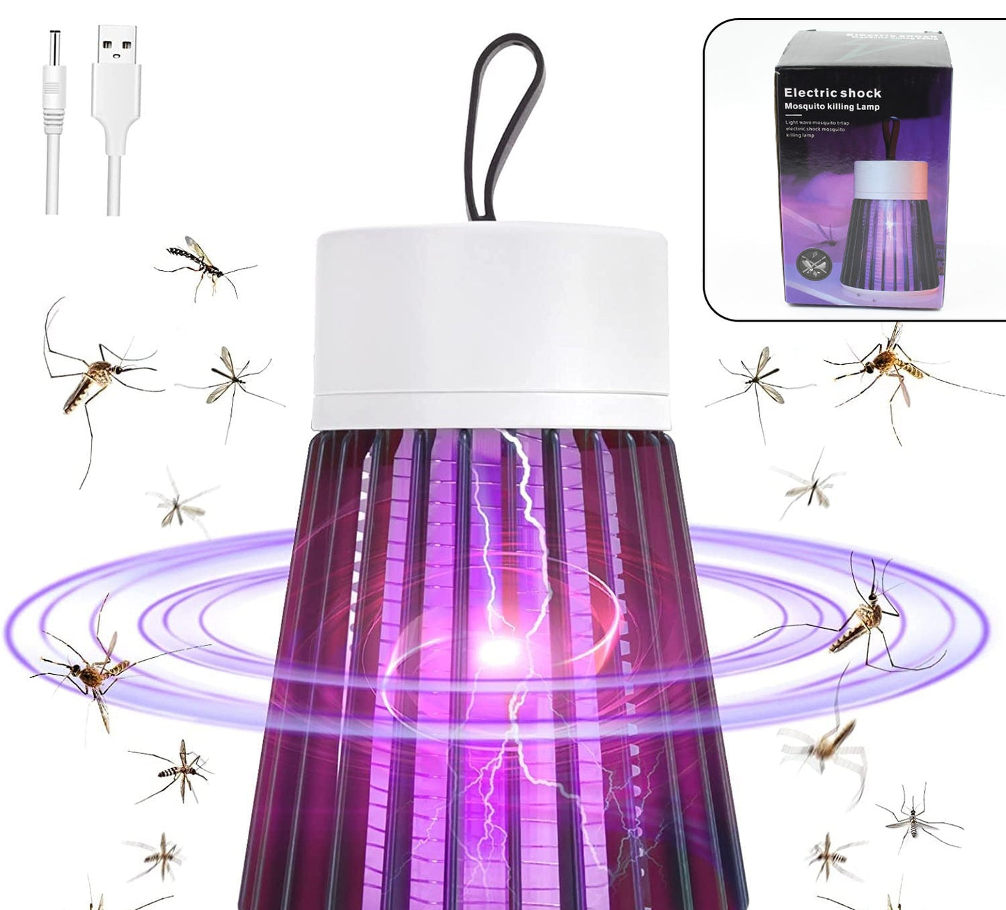 USB-Powered Mosquito Killer Machine - LED Bug Zapper Lamp for Indoor and Outdoor Use