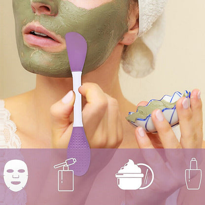 Silicone Facial Scrub and Mud Mask Applicator – Dual-Headed Beauty Tool