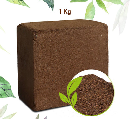 Eco-Friendly Cocopeat Block - 1 Kg Soil Manure for Potted Plants