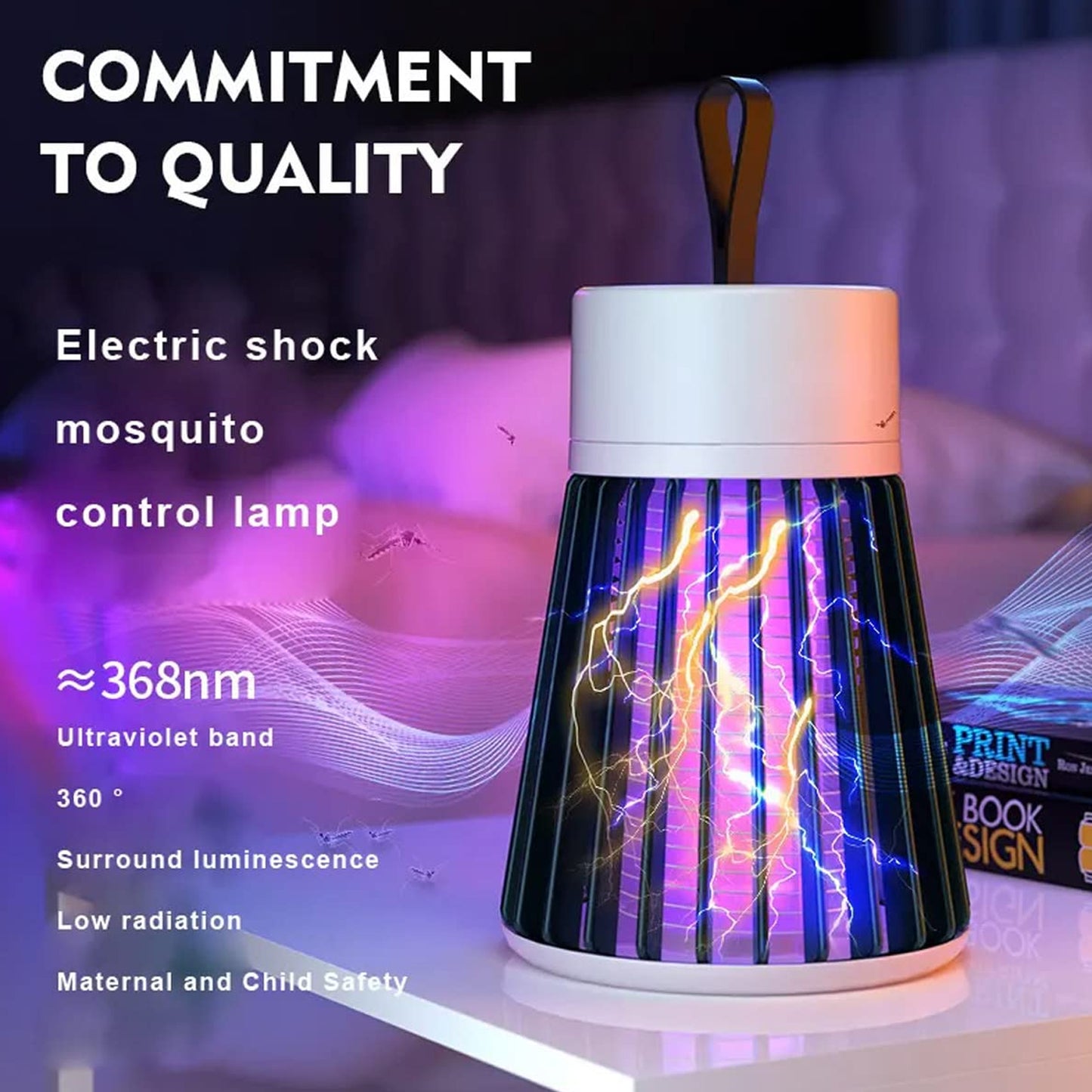 USB-Powered Mosquito Killer Machine - LED Bug Zapper Lamp for Indoor and Outdoor Use