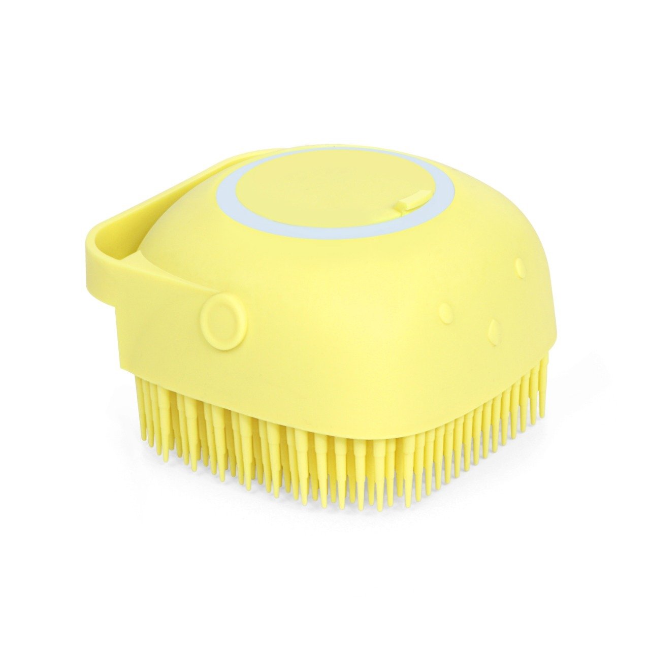 Soft Bristle Silicone Massage Brush – Bath and Shampoo Dispenser Combo