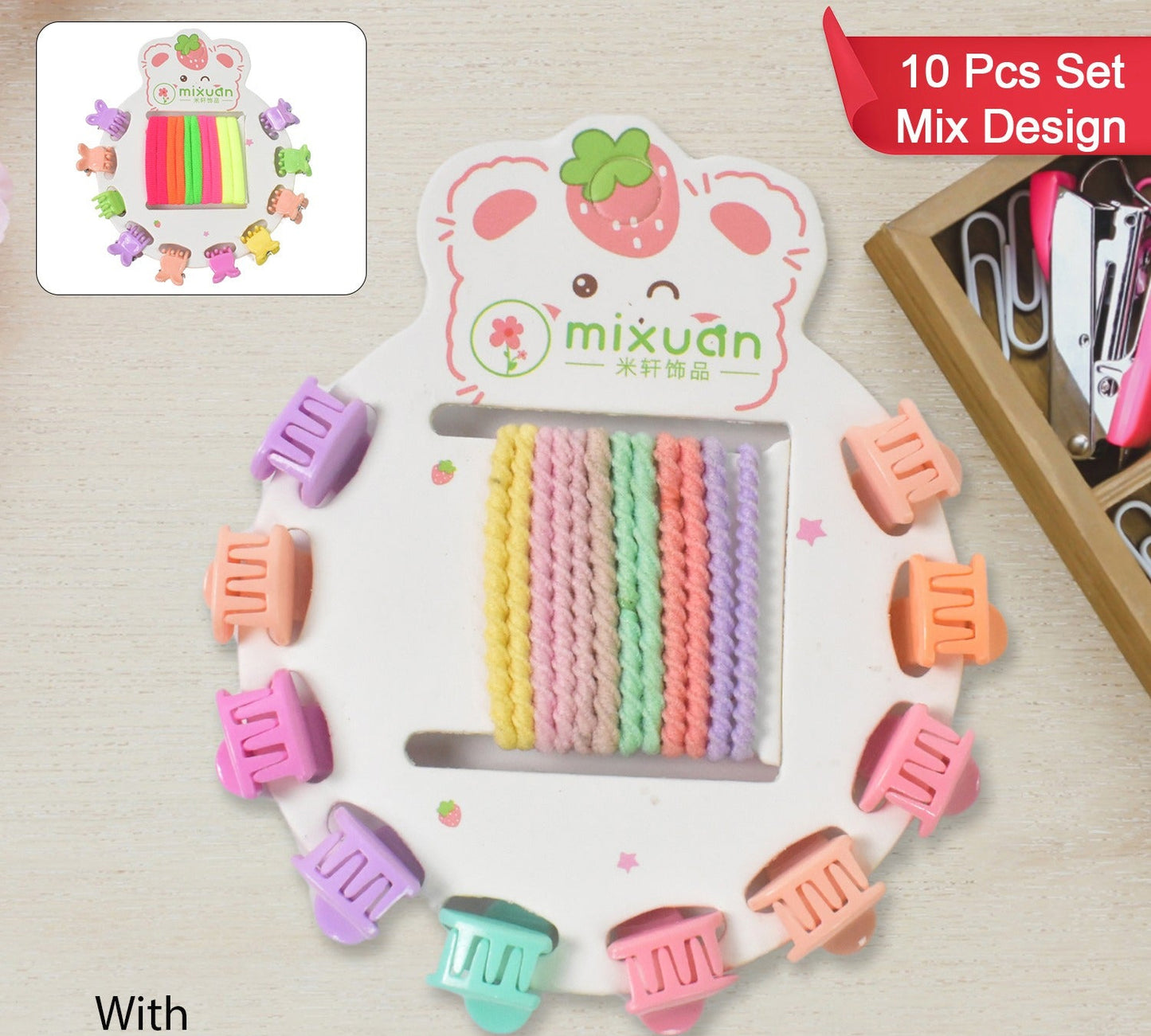 Hair Clips &amp; Hairband Set - Multicolour Mini Hair Claw Clips &amp; Hair Bands for Girls (22 Pcs / Mix Design)