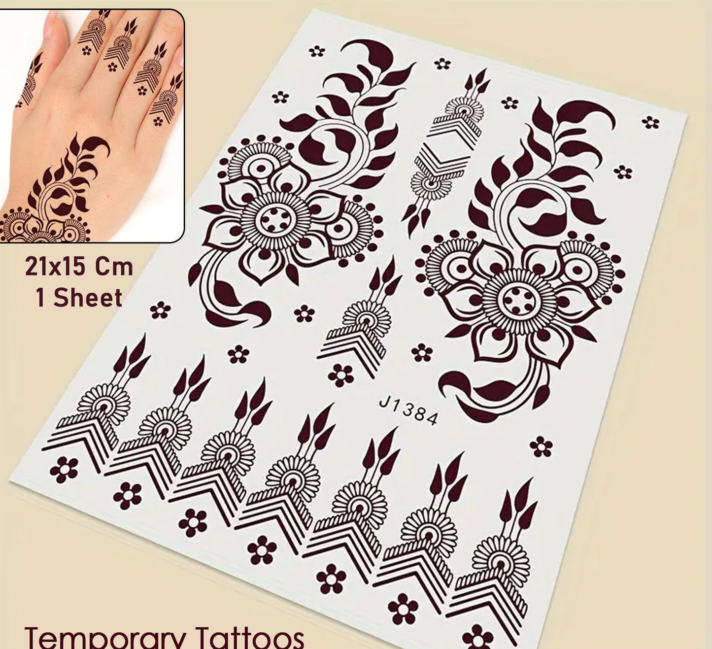 Adhesive Tattoos for Adults - Temporary Tattoos for Sticking (1 Sheet)