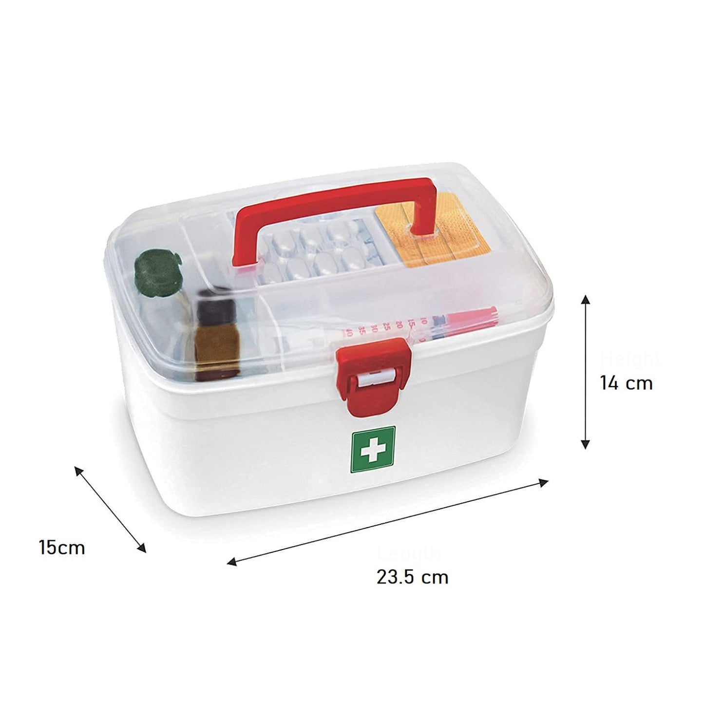 Medical Utility Box with Detachable Tray - Multi-Purpose Medicine Storage & First Aid Kit with Handle (1 Piece, Indoor/Outdoor Use)