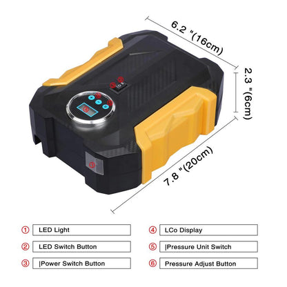 Portable Electric Car Air Compressor Pump for Car & Bike Tires – Reliable & Efficient Tire Inflation