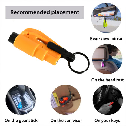 Small 2-in-1 Emergency Safety Tool - Keychain Cutter for Glass Breaking & Seat Belts