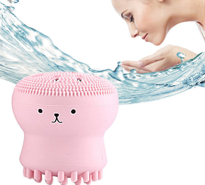 Cute Octopus Shape Silicone Face Scrubber Massager - Facial Cleansing & Skincare Tool (1PC)