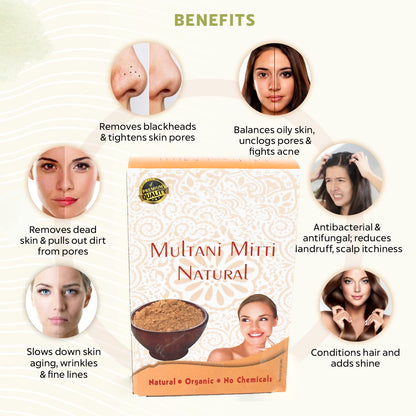 Herbal Tan Removal Face Pack – 100g Multani Mitti for All Ages