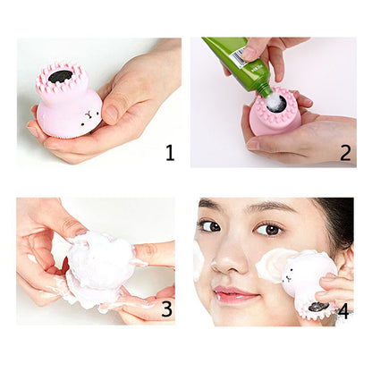 Cute Octopus Shape Silicone Face Scrubber Massager - Facial Cleansing & Skincare Tool (1PC)