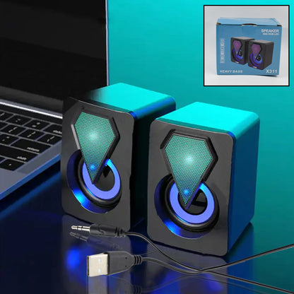 SoundGlow: RGB USB Desktop Speakers (2 Pc Set)