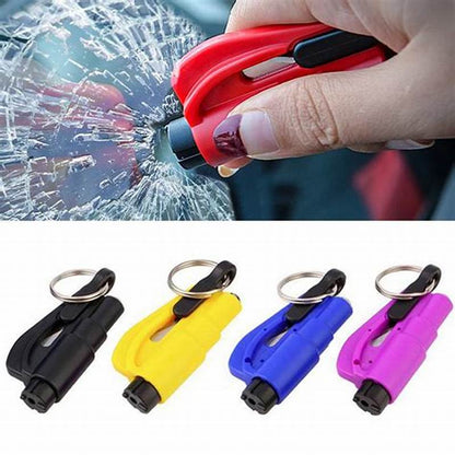 Small 2-in-1 Emergency Safety Tool - Keychain Cutter for Glass Breaking & Seat Belts