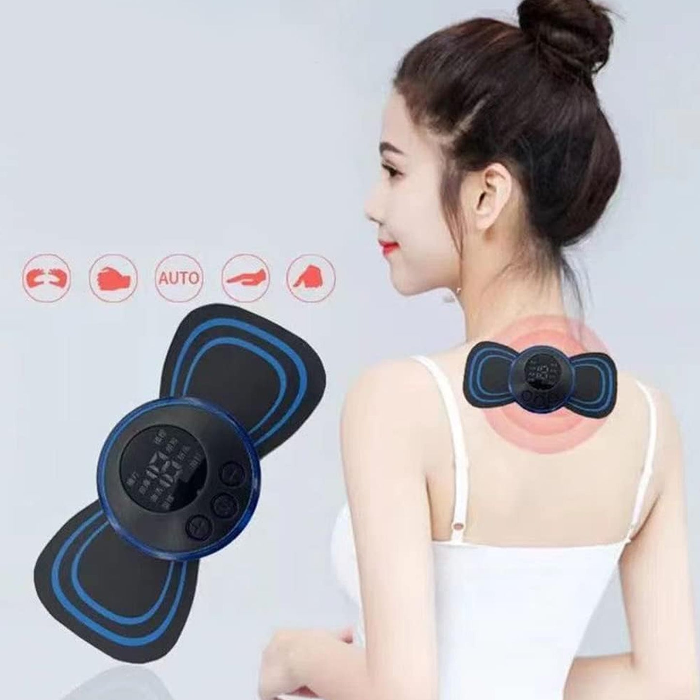 Portable USB Neck Massager - Electric Mini Cervical Massager with EMS Lymphatic Drainage