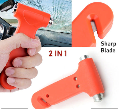 Safety Hammer - Car Emergency Tool with Window Breaker and Seatbelt Cutter