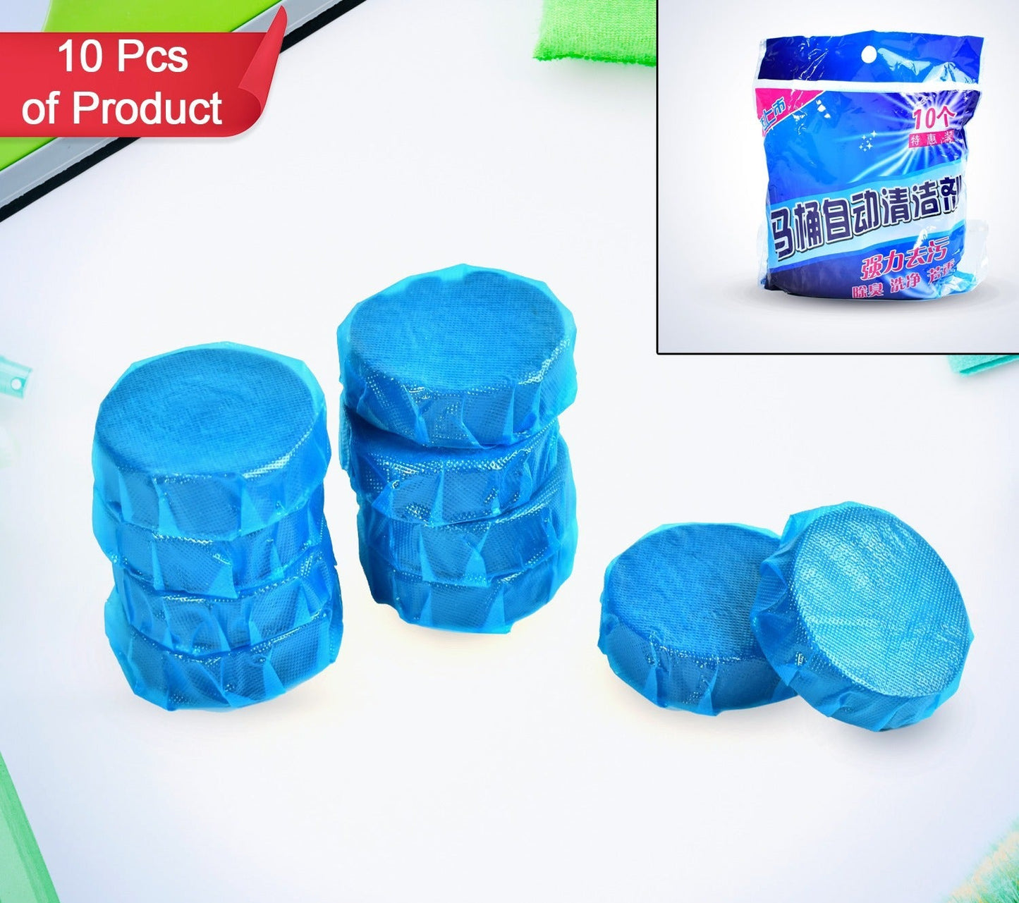 Blue Bubble Toilet Bowring Toilets Toilet Cleaners Powerful Decontamination Durable Bathroom (10pc)