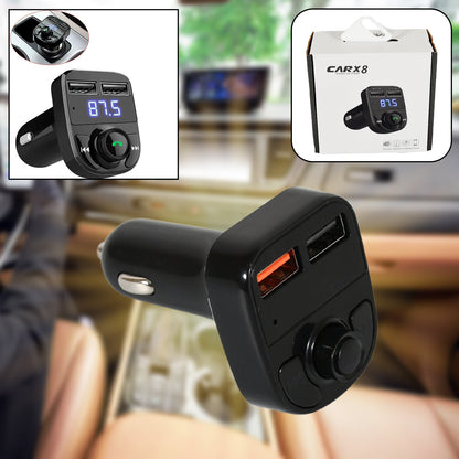 Car Bluetooth FM Transmitter with Fast Dual USB Charger - 3.1A Quick Charge