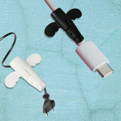 Angel Data Cable Protective Cover - Silicone 2-in-1 Cord Saver for Mobile Phones and Earphones