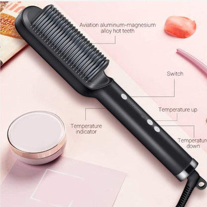 HQT-909B Hair Straightener Comb Brush Hair Straightening Iron with Massaging Functionality