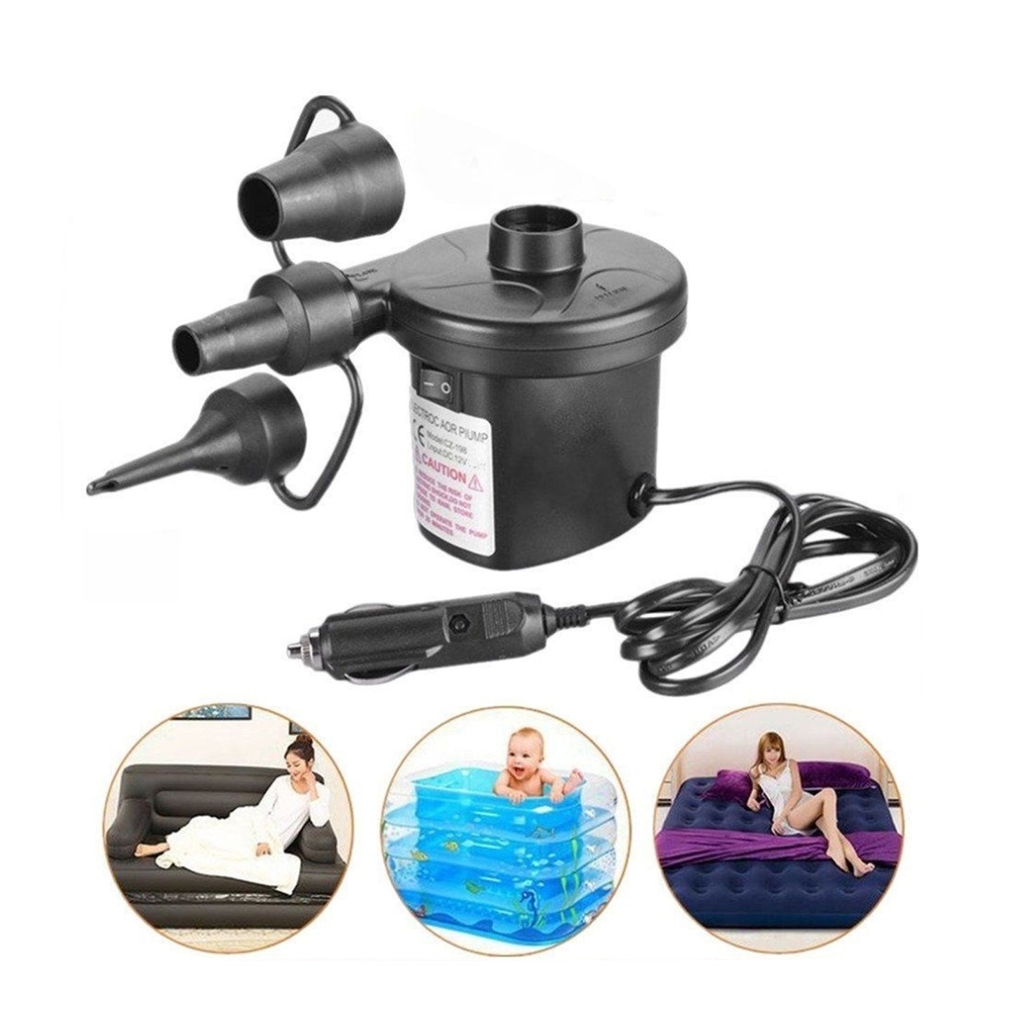 Multi-Purpose Electric Air Pump - Quick Inflate/Deflate for Sofa, Pool, Tubes, Toys