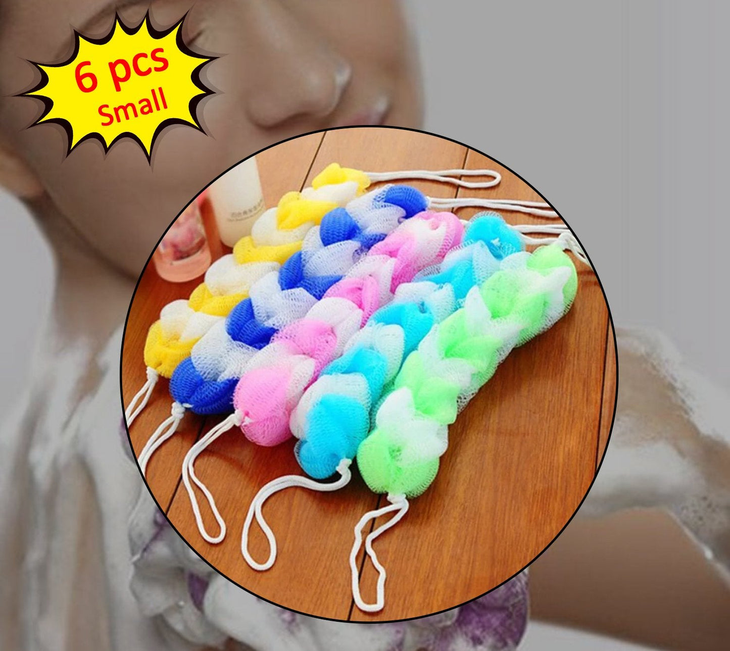 Shower Loofah Sponge Set - Hanging Body Scrubbers (6-Pack)