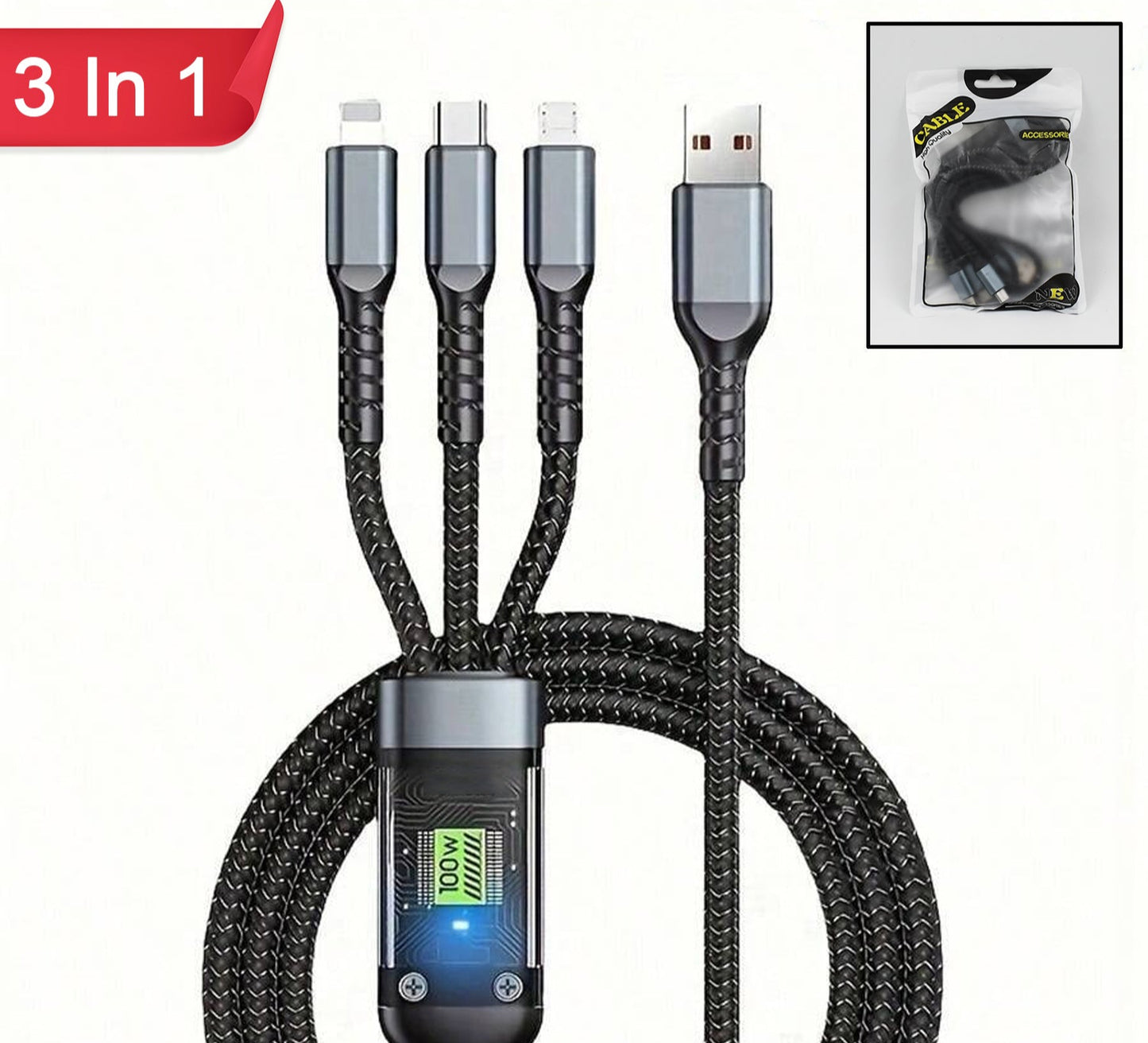 Super Fast Charging Cable 100w-3-in-1